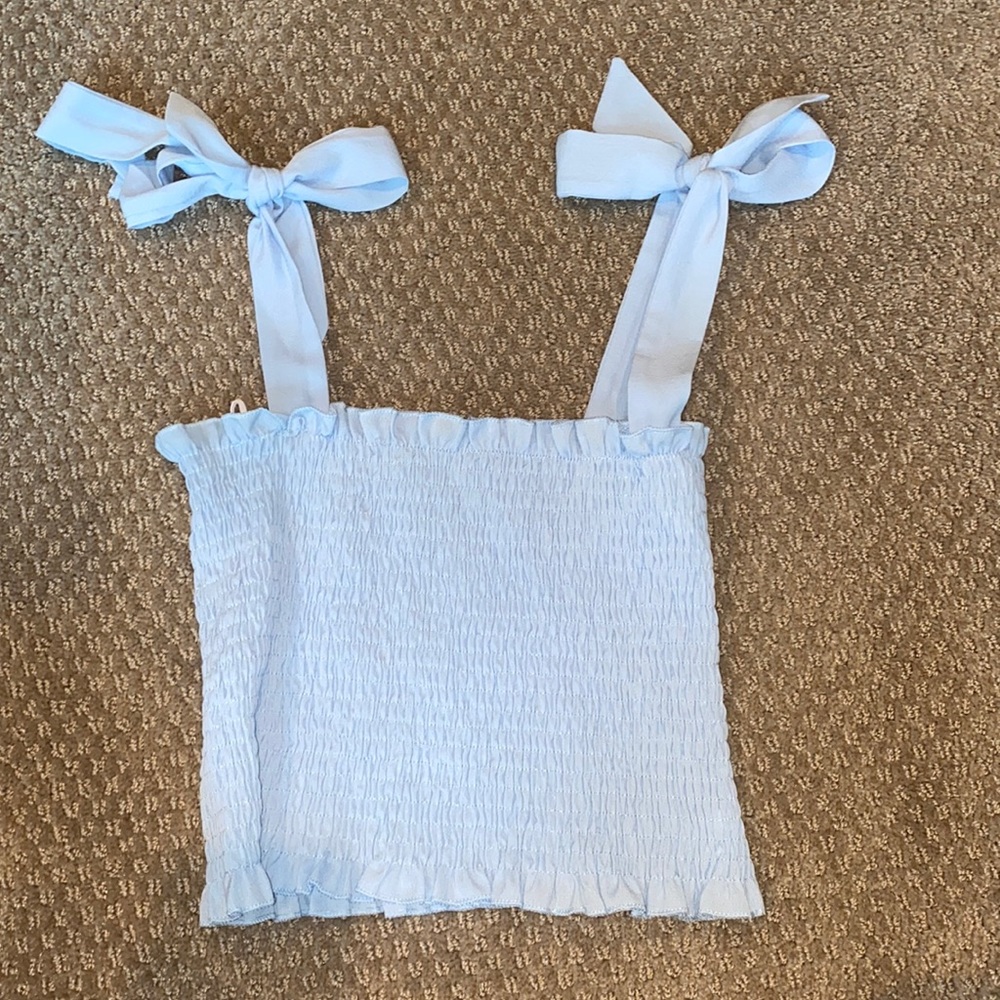 Cropped tube top with straps